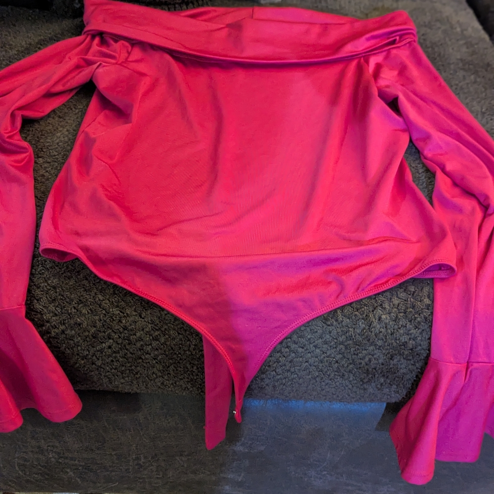 Avenue Bold Pink Off The Shoulder Bodysuit